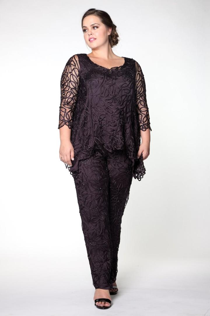 Soulmates - C8057x Queen Babydoll Tunic Top Pants Set