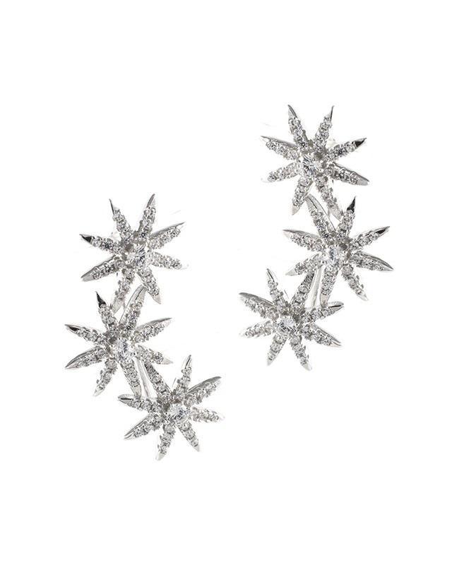 Cz By Kenneth Jay Lane - Triple Star Ear Crawler