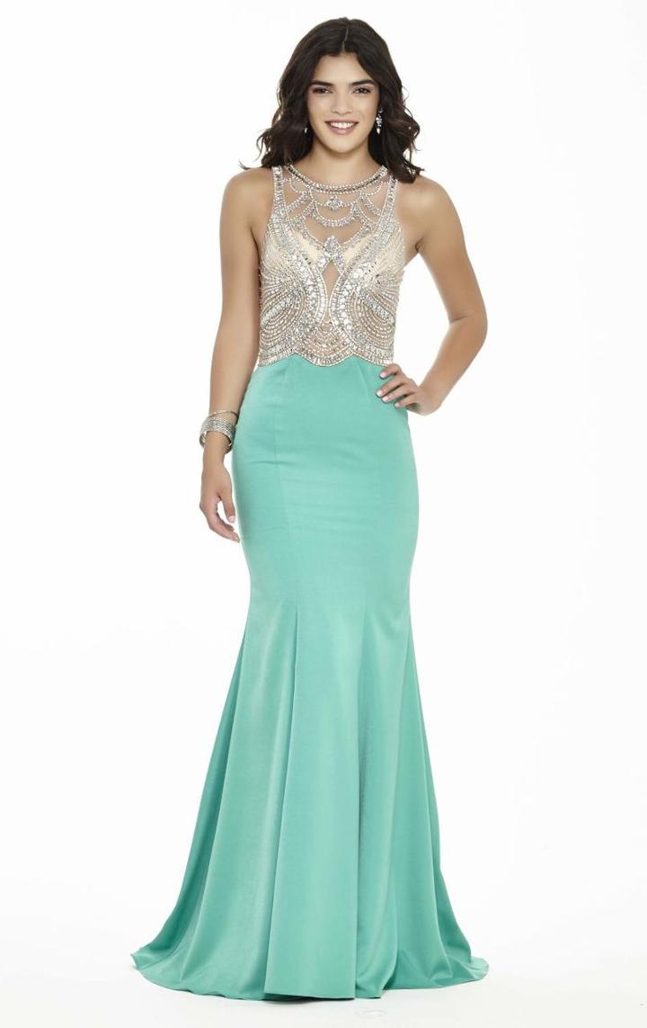 Jolene Collection - 17135 Sheer Embellished Long Gown