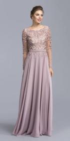 Aspeed - M1925 Bedazzled Scalloped Bateau A-line Evening Dress