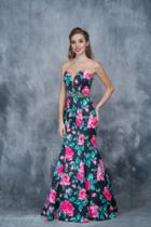 Nina Canacci - 1362 Floral Deep Sweetheart Mermaid Dress