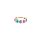 Tresor Collection - Multicolor Stones Oval Ring In 18k Yg