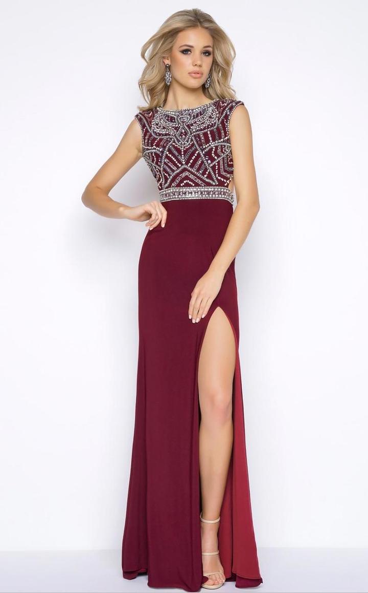 Cassandra Stone - 40611a High Neck Gown Style