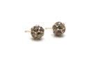 Tresor Collection - Smoky Quartz Origami Sphere Ball Stud Earrings In 18k Rose Gold
