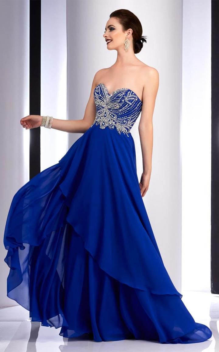 Clarisse - 2832 Strapless Asymmetrical Layered Gown