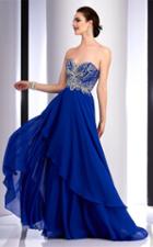 Clarisse - 2832 Strapless Asymmetrical Layered Gown