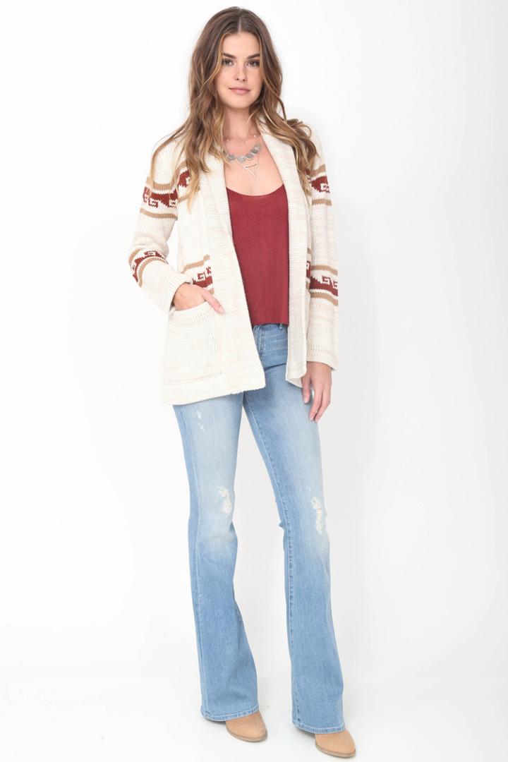 Goddis Tegan Boyfriend Cardigan In Peruvian Sand
