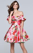 Tarik Ediz - Off Shoulder Cocktail Dress 50092