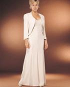 Daymor Couture - 707132 V Neck Long Sleeve Bolero Dress