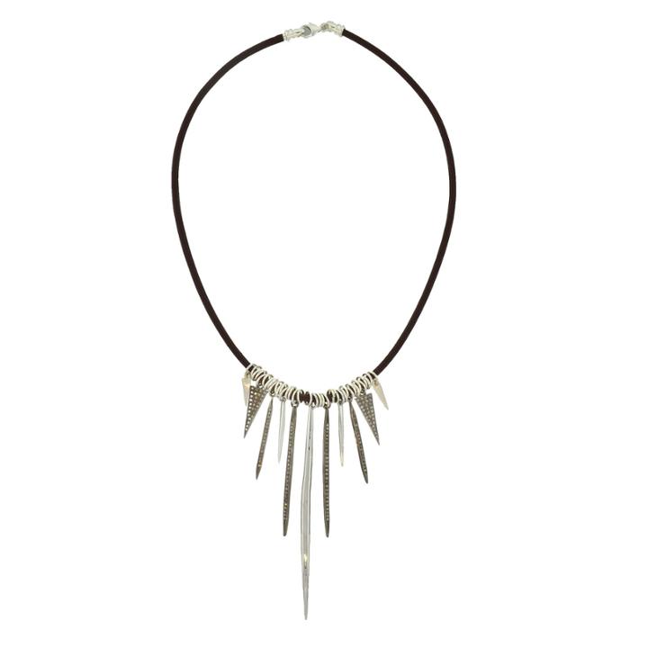 Mabel Chong - Leather Spike Necklace