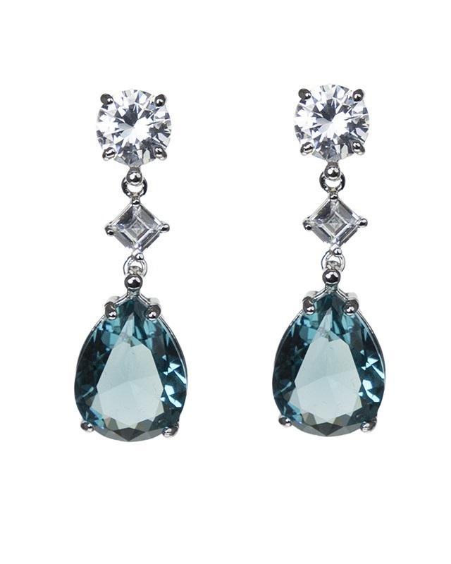 Cz By Kenneth Jay Lane - Aquamarine Cz Drop Earrings