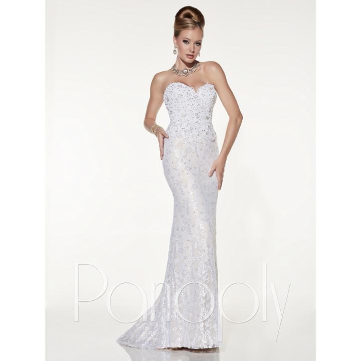 Panoply - Lace Sweetheart Trumpet Dress With Removable Skirt
