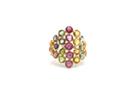 Tresor Collection - Multicolor Tourmaline Triple Row Ring In 18k Yellow Gold Default Title