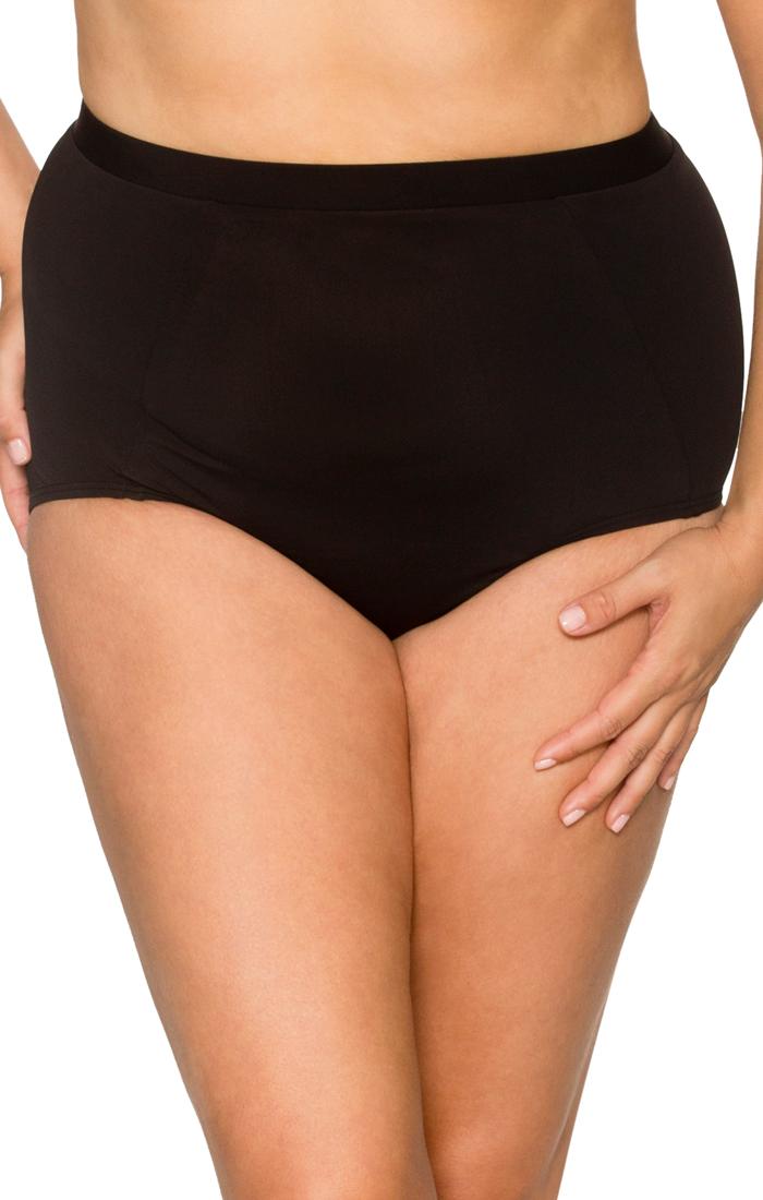 Curve Swimwear Black 304b Retro High Waist Bottom