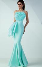Mnm Couture - Pleated Neck Mermaid Dress G0720