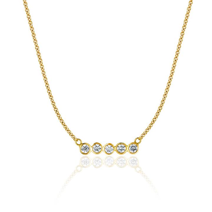 Logan Hollowell - 5 Diamond Star Line Necklace