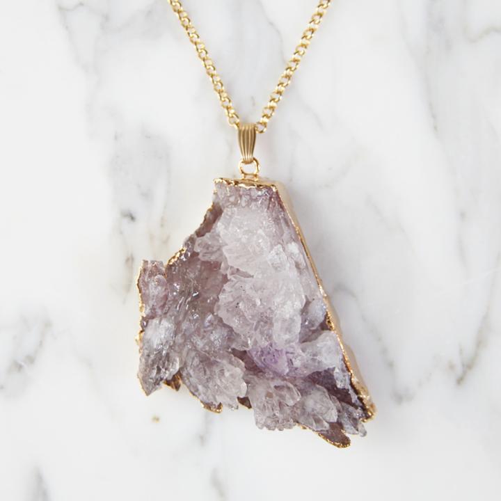 Margaret Elizabeth - Amethyst Flower Pendant Necklace