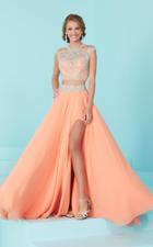 Tiffany Homecoming - Lavishly Adorned Bateau Illusion Evening Gown 16202