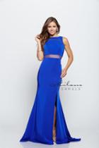 Milano Formals - Fitted Jersey Panel Evening Gown E2151