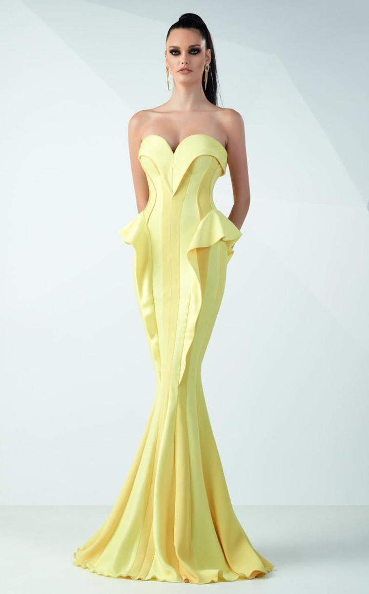Mnm Couture - Ruffled Sweetheart Mermaid Dress G0731