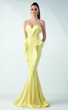 Mnm Couture - Ruffled Sweetheart Mermaid Dress G0731