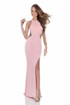 Terani Couture - Endearing Embellished Jewel Neck Sheath Gown 1615p1299a