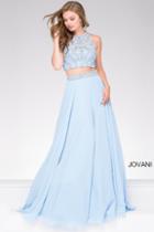 Jovani - Two-piece Chiffon Embellished Prom Dress 47848
