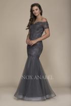 Nox Anabel - A066 Beaded Off Shoulder Mermaid Dress