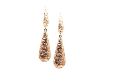 Tresor Collection - Lattice Dangling Briolette Earrings In 18k Rg Default Title