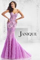 Janique - Corset Style Ruffle Filled Mermaid Gown 1515