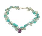 Lori Kaplan Jewelry - Aqua, Labradorite, Prehnite, Amethyst & Sterling Necklace