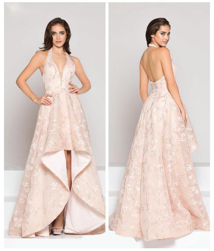 Colors Dress - 1873 Embroidered High Low A-line Dress