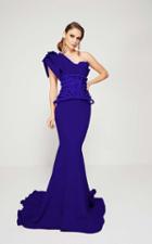Mnm Couture - 2375 Floral Asymmetric Mermaid Dress