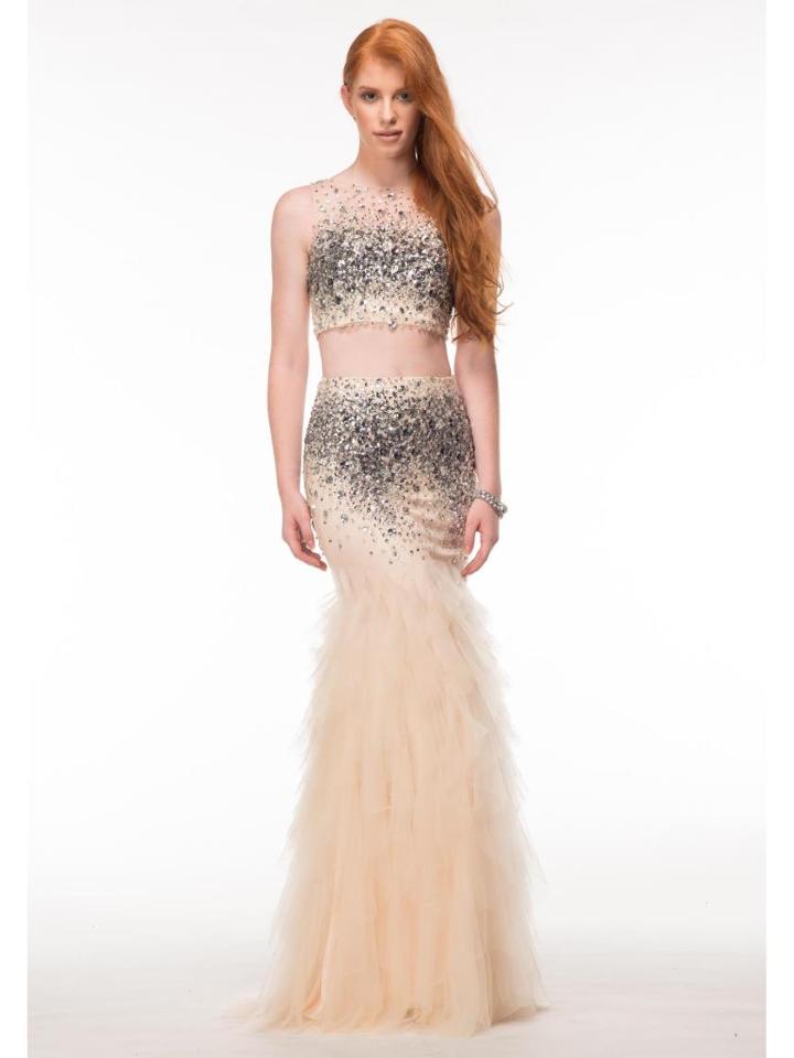 Glow By Colors - G617 Two Piece Jeweled Mermaid Dress