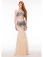 Glow By Colors - G617 Two Piece Jeweled Mermaid Dress