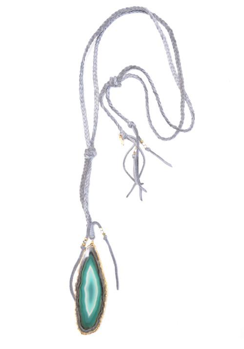 Heather Gardner - Warrior Agate Necklace Emerald / Grey