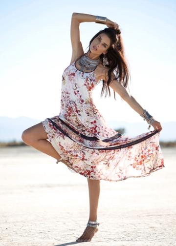 Johanne Beck - Silk Maxi Tiered Dress