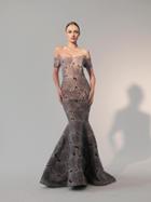 Nicole Bakti - 589 Off Shoulder Rosette Mermaid Gown