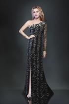 Mnm Couture - 8273 Asymmetrical Ornate Sheath Gown