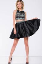 Jovani - Jvn45577 Two-piece Beaded Satin Short Dress
