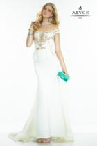 Alyce Paris Claudine - 2563 Long Dress In Diamond White Multi