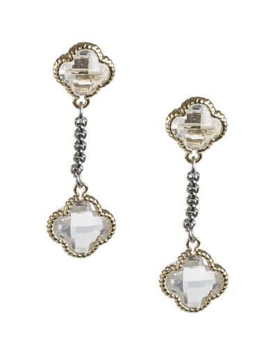 Cz By Kenneth Jay Lane - Single Clover Drop Earrings