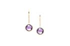 Tresor Collection - 18k Yellow Gold Earring With Amethyst Round