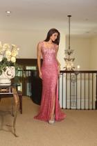 May Queen - Illusion Back With Stone Embellished Bodice Sequined Dress Rq7208