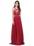 Dancing Queen - Lace Illusion High Halter A-line Gown