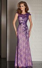 Clarisse - M6236 Sheer Lace Applique Evening Gown