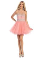 May Queen - Crystal Embellished Strapless A-line Dress