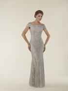 Rina Di Montella - Rd2403 Lace Applique Illusion Bateau Sheath Gown