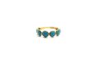 Tresor Collection - Turquoise Stackable Ring Bands With Adjustable Shank In 18k Yellow Gold