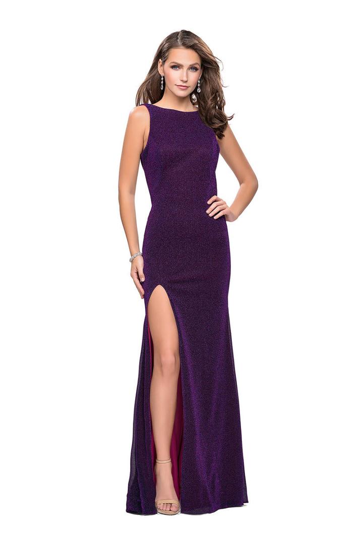 La Femme - 25884 Ruched Bateau Sheath Dress
